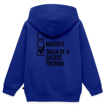 Freiwillige Feuerwehr Feuerwehrmann - Kinder Premium Organic Zip Hoodie - Royalblau - Hinten - AI Model Kid Male (0cm)