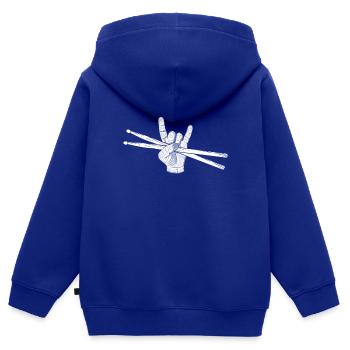 Drummer Devils Horn Drummsticks Schlagzeug - Kinder Premium Organic Zip Hoodie - Royalblau - Hinten - AI Model Kid Male (0cm)