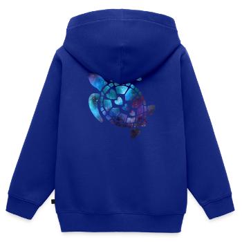 Meeresschildkröte im Weltraum - Kinder Premium Organic Zip Hoodie - Royalblau - Hinten - AI Model Kid Male (0cm)