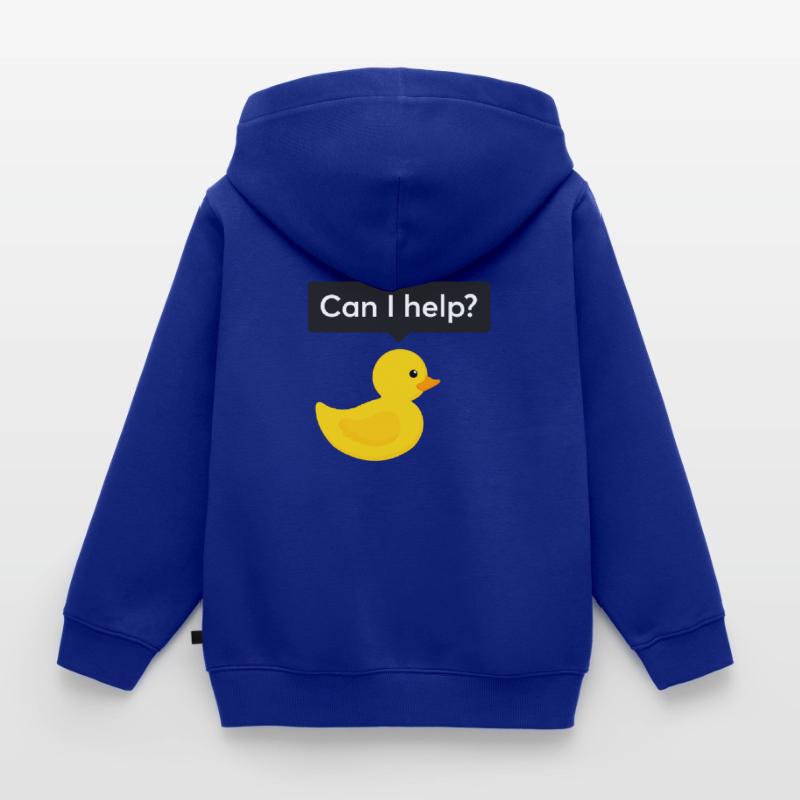 Programmer rubber duck debugging Kids Premium Organic Zip-up Hoodie