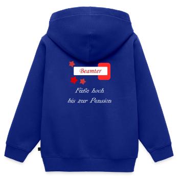 Beamter - Kinder Premium Organic Zip Hoodie - Royalblau - Hinten - AI Model Kid Male (0cm)