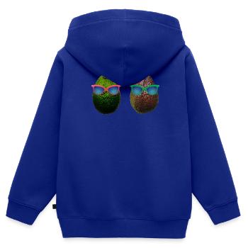VEGAN Shirt · Tierfreunde · Geschenk - Kinder Premium Organic Zip Hoodie - Royalblau - Hinten - AI Model Kid Male (0cm)
