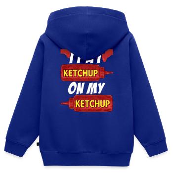 I put Ketchup on my Ketchup - Kinder Premium Organic Zip Hoodie - Royalblau - Hinten - AI Model Kid Male (0cm)