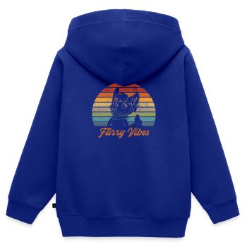 Retro Furry Vibes Furry Fandom Fursuit Furries - Kids Premium Organic Zip-up Hoodie - royal blue - Back - AI Model Kid Male (0cm)