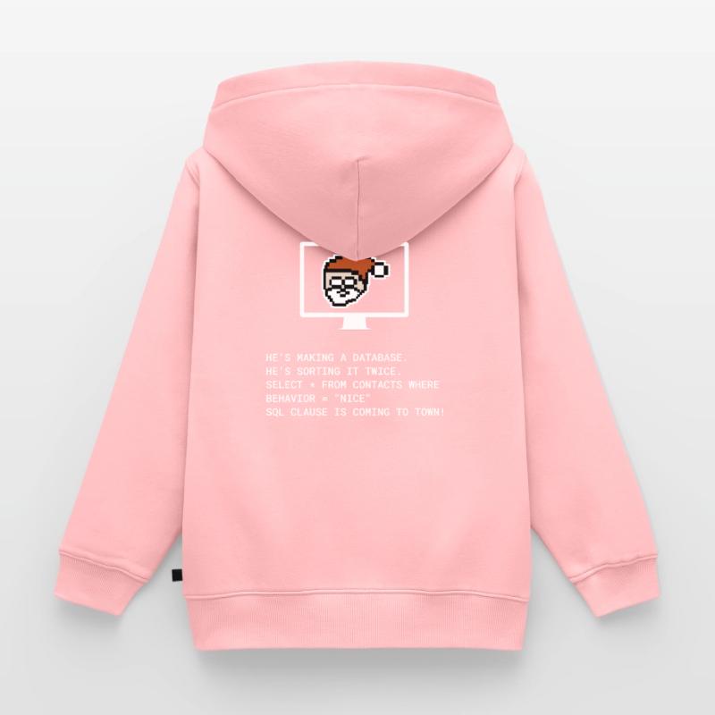 Weihnachten SQL Clause Programmierer IT Geschenk Kinder Premium Organic Zip Hoodie