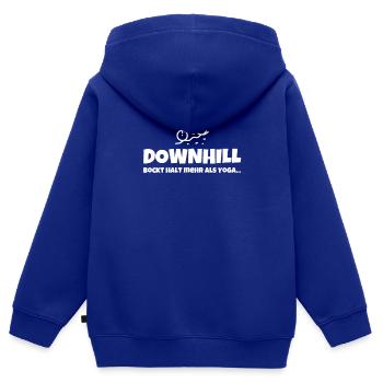 Downhill - Kinder Premium Organic Zip Hoodie - Royalblau - Hinten - AI Model Kid Male (0cm)