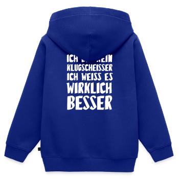 Klugscheisser Geschenk - Kinder Premium Organic Zip Hoodie - Royalblau - Hinten - AI Model Kid Male (0cm)