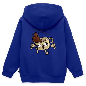Kaffee Koffein Lustig - Kinder Premium Organic Zip Hoodie - Royalblau - Hinten - AI Model Kid Male (0cm)