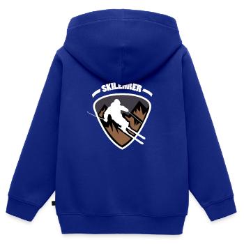 Skilehrer Wappen Logo - Kinder Premium Organic Zip Hoodie - Royalblau - Hinten - AI Model Kid Male (0cm)