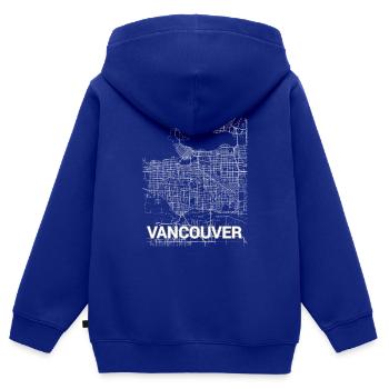 Vancouver Stadtplan und Straßen - Kinder Premium Organic Zip Hoodie - Royalblau - Hinten - AI Model Kid Male (0cm)