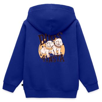 Dogs4Insta - Sweat Premium à capuche zippé enfant bio - bleu roi - Dos - AI Model Kid Male (0cm)