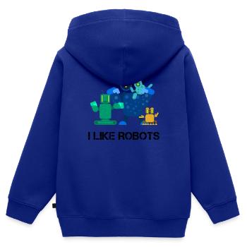 Robots - Kinder Premium Organic Zip Hoodie - Royalblau - Hinten - AI Model Kid Male (0cm)