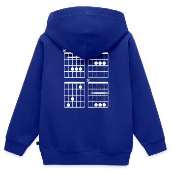 BACH als Dur Akkorde Tabs Gitarre (weiss) - Kinder Premium Organic Zip Hoodie - Royalblau - Hinten - AI Model Kid Male (0cm)