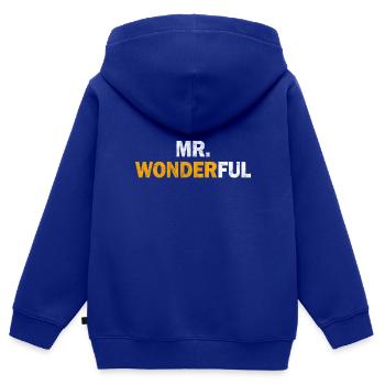 MR.Wonderful - Kinder Premium Organic Zip Hoodie - Royalblau - Hinten - AI Model Kid Male (0cm)