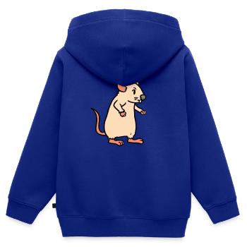 Maus Nager Tiere Ratte Haustiere Schädling - Kinder Premium Organic Zip Hoodie - Royalblau - Hinten - AI Model Kid Male (0cm)