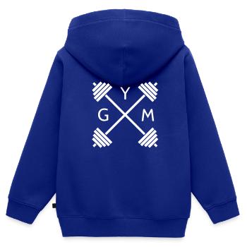 Gym Lover - Kinder Premium Organic Zip Hoodie - Royalblau - Hinten - AI Model Kid Male (0cm)