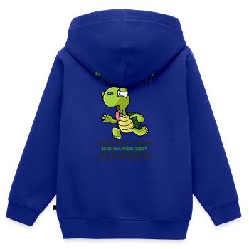 Lahme Schildkröte - Kinder Premium Organic Zip Hoodie - Royalblau - Hinten - AI Model Kid Male (0cm)