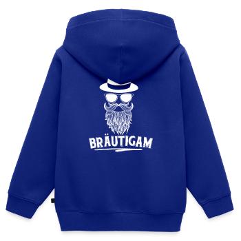 Bräutigam - Kinder Premium Organic Zip Hoodie - Royalblau - Hinten - AI Model Kid Male (0cm)