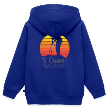 Photograph Fotograph Gschenk - Kinder Premium Organic Zip Hoodie - Royalblau - Hinten - AI Model Kid Male (0cm)