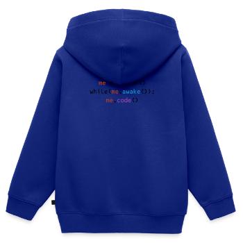 informaticien - Sweat Premium à capuche zippé enfant bio - bleu roi - Dos - AI Model Kid Male (0cm)