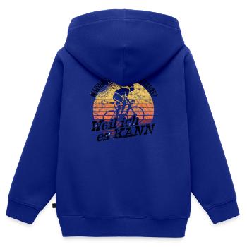 Warum Ich Ohne Akku Fahre Weil Ich Es Kann - Kinder Premium Organic Zip Hoodie - Royalblau - Hinten - AI Model Kid Male (0cm)