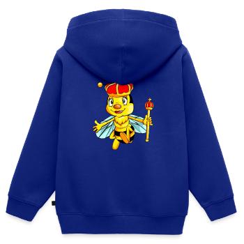bee biene queen bienenkönigin zeichnung design - Kinder Premium Organic Zip Hoodie - Royalblau - Hinten - AI Model Kid Male (0cm)