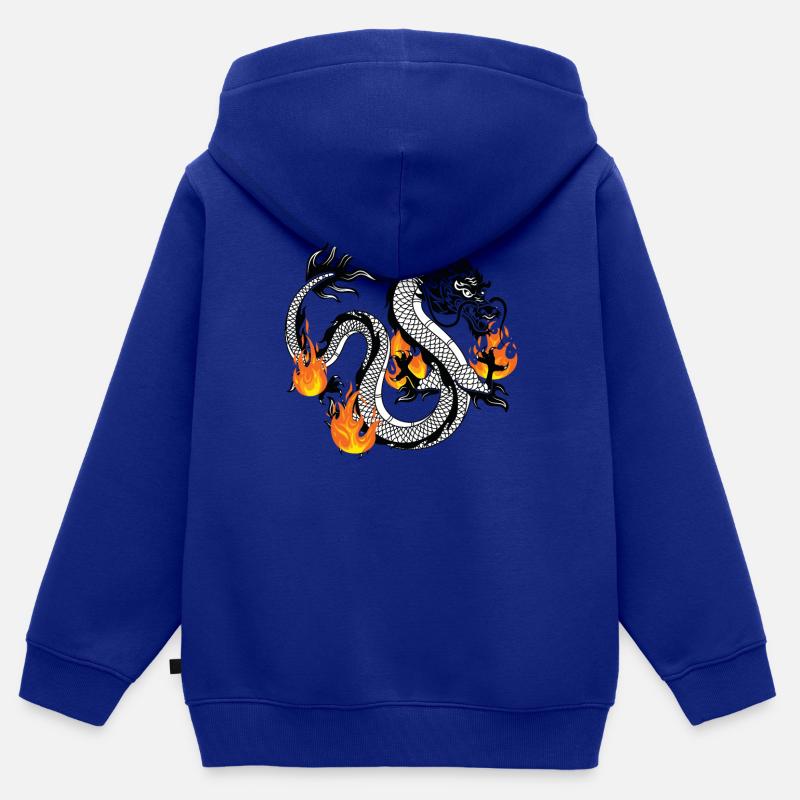 Dragon Dragons Conception dragon - Sweat Premium à capuche zippé enfant bio - bleu roi