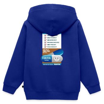 Fukitol Prescription funny physician gift - Kids Premium Organic Zip-up Hoodie - royal blue - Back - AI Model Kid Male (0cm)