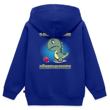 Lustig Hände waschen Pandemie T-Rex Geschenk - Kinder Premium Organic Zip Hoodie - Royalblau - Hinten - AI Model Kid Male (0cm)