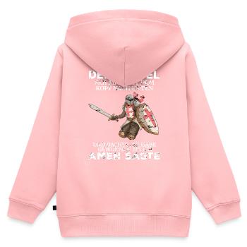 Tempelritter Grafik Templer Teufel Tempel Ritter - Kinder Premium Organic Zip Hoodie - Rosa - Hinten - AI Model Kid Female (0cm)