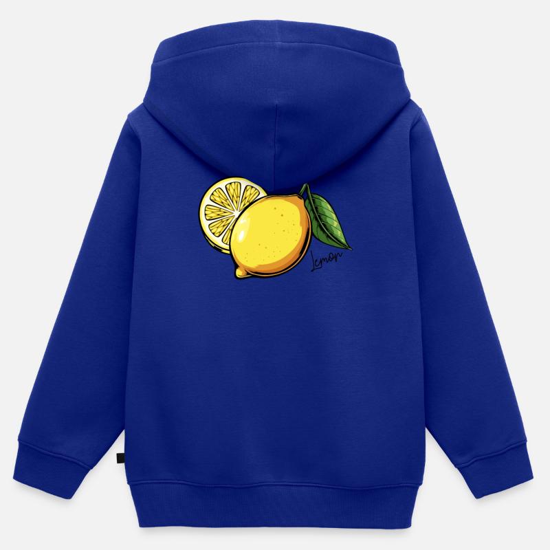 Fruit de citron - Sweat Premium à capuche zippé enfant bio - bleu roi
