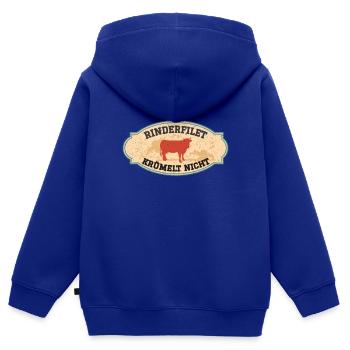 Rinderfilet krümelt nicht Fleischfresser Fun - Kinder Premium Organic Zip Hoodie - Royalblau - Hinten - AI Model Kid Male (0cm)