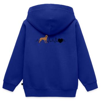 Bavarian Mountain Welding Dog Heartbeat BGS - Sweat Premium à capuche zippé enfant bio - bleu roi - Dos - AI Model Kid Male (0cm)