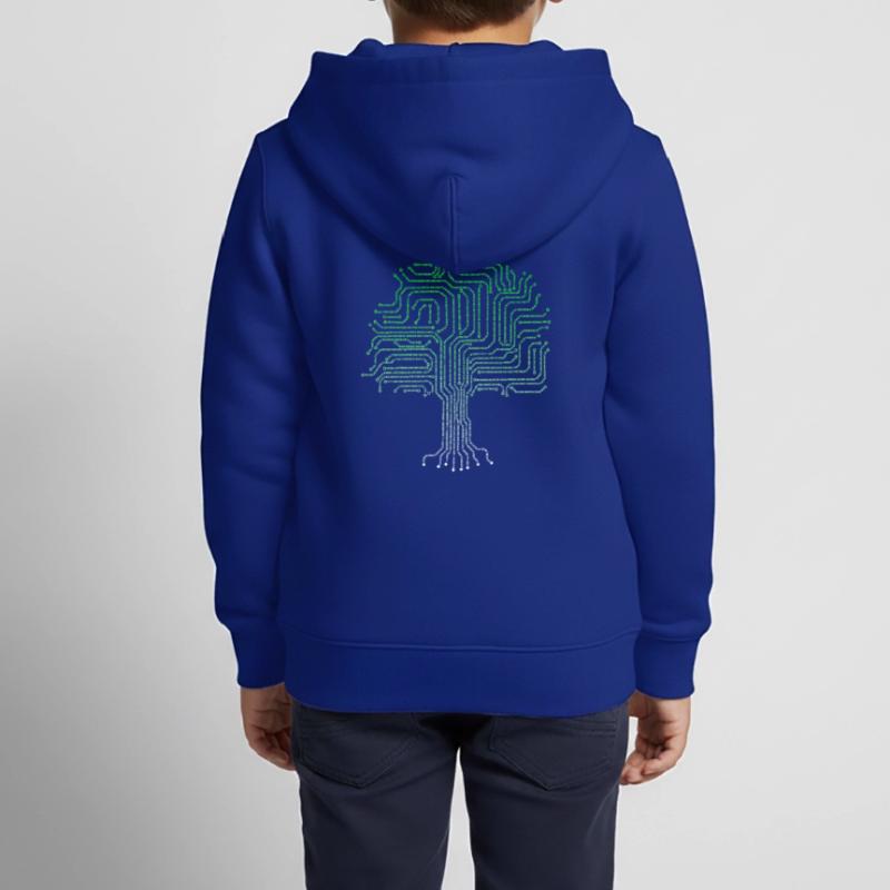 Binary tree computer nerd geek computer scientist Kids Premium Organic Zip-up Hoodie