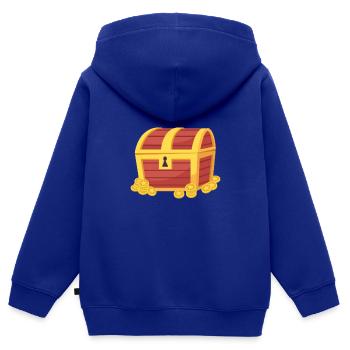 Treasure Chest - Kids Premium Organic Zip-up Hoodie - royal blue - Back - AI Model Kid Male (0cm)