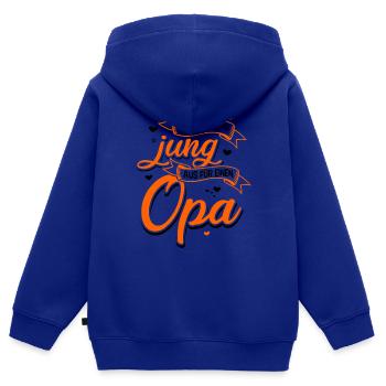 Ich sehe viel zu Jung aus für einen Opa Großvater - Kinder Premium Organic Zip Hoodie - Royalblau - Hinten - AI Model Kid Male (0cm)