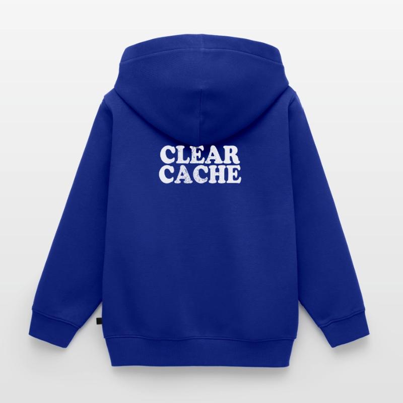 Clear Cache Programmierer Nerd Geek Geschenk Cache Kinder Premium Organic Zip Hoodie