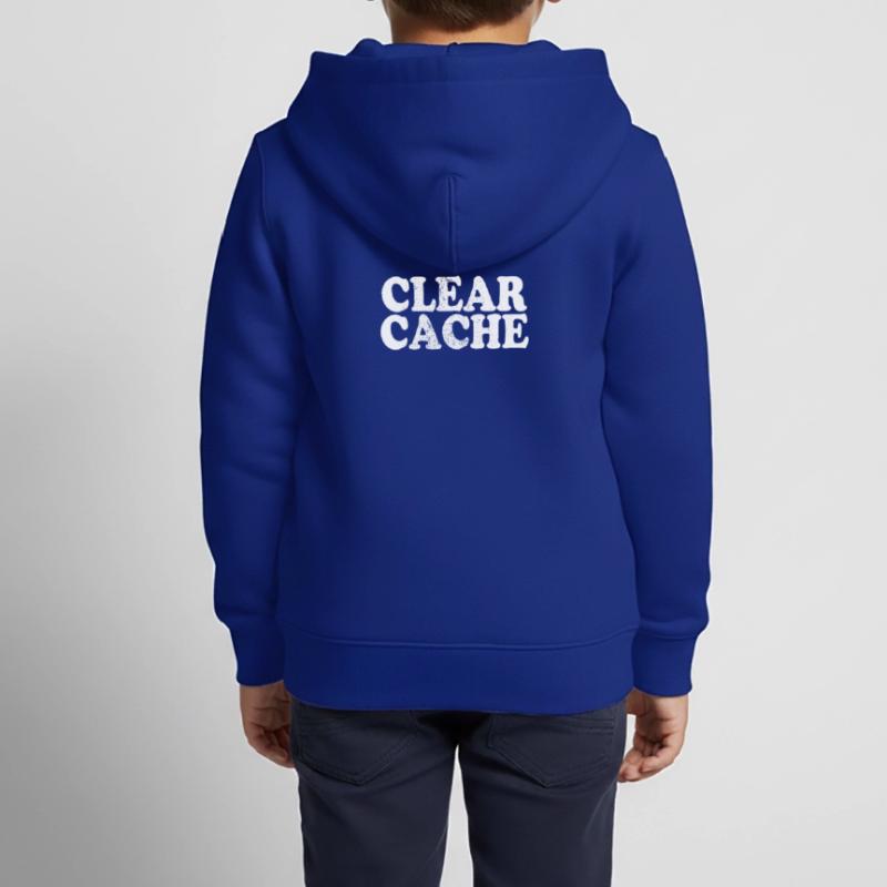 Clear Cache Programmierer Nerd Geek Geschenk Cache Kinder Premium Organic Zip Hoodie