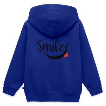 Lächeln Schrift - Kinder Premium Organic Zip Hoodie - Royalblau - Hinten - AI Model Kid Male (0cm)
