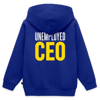 Arbeitsloser Chef - Kinder Premium Organic Zip Hoodie - Royalblau - Hinten - AI Model Kid Male (0cm)