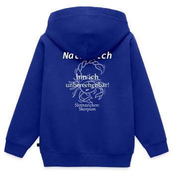 Sternzeichen Skorpion Horsokop Lustig Geschenk - Kinder Premium Organic Zip Hoodie - Royalblau - Hinten - AI Model Kid Male (0cm)