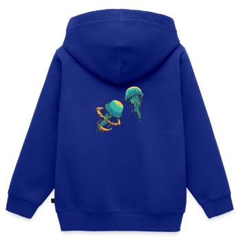 Jellyfish Jellyfish Fishing Ladies Kids Gift - Kids Premium Organic Zip-up Hoodie - royal blue - Back - AI Model Kid Male (0cm)