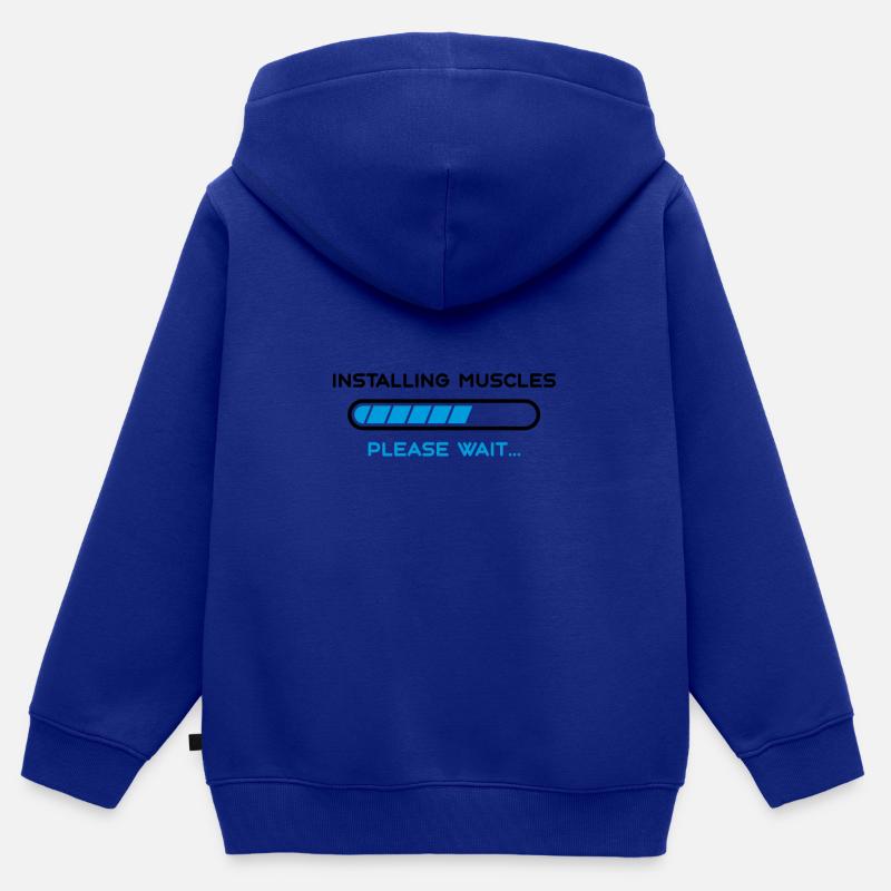 Muscles - Sweat Premium à capuche zippé enfant bio - bleu roi