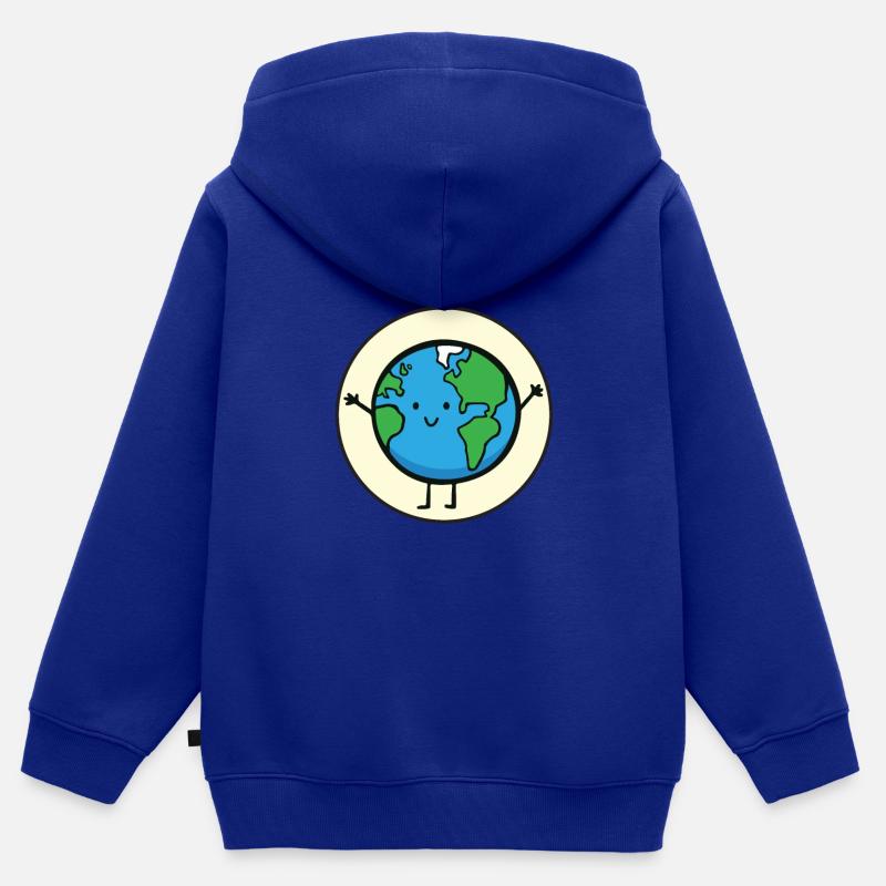 Durabilité - Sweat Premium à capuche zippé enfant bio - bleu roi