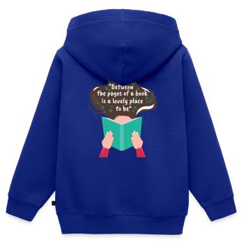 Lire - Sweat Premium à capuche zippé enfant bio - bleu roi - Dos - AI Model Kid Male (0cm)