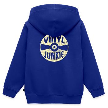 Vinyl Junkie Retro Vintage Album Schallplatte 70er - Kinder Premium Organic Zip Hoodie - Royalblau - Hinten - AI Model Kid Male (0cm)