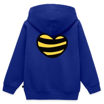 Coeur Abeilles Miel Amers apiculteurs Abeilles Nid d’abeilles - Sweat Premium à capuche zippé enfant bio - bleu roi - Dos - AI Model Kid Male (0cm)