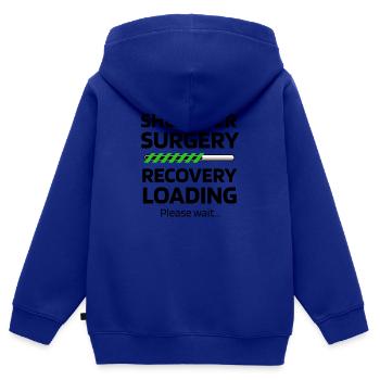 Schulter-OP Schulterarthroskopie Genesungsgeschenk - Kinder Premium Organic Zip Hoodie - Royalblau - Hinten - AI Model Kid Male (0cm)