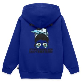 Snowmobile Mom Like A Normal Mom - Kinder Premium Organic Zip Hoodie - Royalblau - Hinten - AI Model Kid Male (0cm)