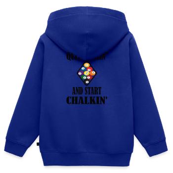 Billard billard billard snooker de billard - Sweat Premium à capuche zippé enfant bio - bleu roi - Dos - AI Model Kid Male (0cm)